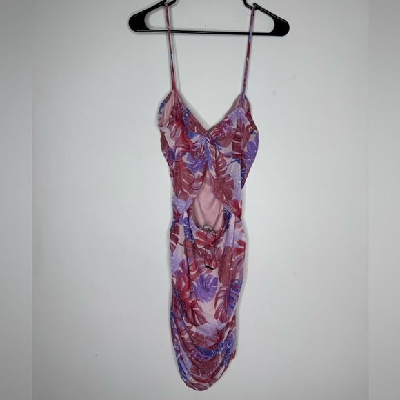 Fashion Nova Vibrant Purple and Pink Ruched Mini Dress - Picture 7 of 8